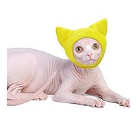 Pranovo Sphynx Cat Ear Protector Hat - Yellow, Waterproof, Adjustable Size, Cat Ear Covering, Head Protector