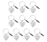 Prasacco 10 Pcs Memorial Gifts Keyring for Loss of Loved, Remembrance Gifts for Family Member Father Mother Memory Keyring Remembrance Gift Those We Love Don't Go Away They Walk Beside Us Everyday