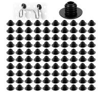 Prasacco 100 Pcs Pegboard Hook Locks, Silicone Peg Board Locks Stoppers for 1/4 Inch Peg Board, Pegboard Hook Lock Hooks from Falling Off (Black)