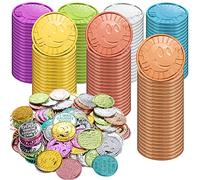 Prasacco 100 Pieces Pirate Coins Was Caught Being Good Coins Fake Plastic Coins for Kids, Colorful Smile Face Reward Coins Classroom Behavior Coin Reward Teacher Prize Supplies for Kids Behavior