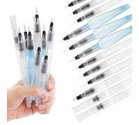 Prasacco 12 Piece Watercolour Brush Pens, Refillable Ink & Water Brushes with Assorted Tips for Artists & Calligraphy