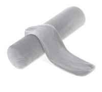 Prasacco 2 Packs Neck Roll Pillow Cover, 17×4 Inch Neck Roll Pillowcases with Zipper Cervical Neck Roll Pillowcase Round Neck Pillowcase for House Home Decor Cylindrical Pillow Cushion (Grey)