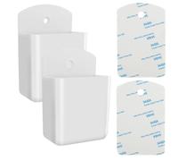 Prasacco 2 Packs Universal Remote Control Holders, Self Adhesive TV Air Conditioner Remote Control Holder Wall Mount Storage Box Organizer Wall Pen Holder Stroage for Home Office School(White)