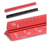 Prasacco 2 Pcs Architectural Scale Ruler 6 Inch Small Scale Ruler Mini Engineer Scale Ruler Pocket Aluminium Metal Ruler for Architects Engineering Artists Draftsman Drawing Drafting