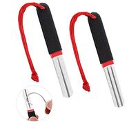 Prasacco 2 Pcs Fish Hook Sharpeners Double Sided Diamond File Sports Fishing Hook Sharpener with Handle Fine and Medium Grit Portable Grinding Tool for Fishing