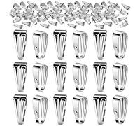 Prasacco 200 Pieces Necklace Clasps Pendant Clasps Snap on Pinch Clip Clasp Charm Clasp Metal Snap Bail Hook Chain Connector for Necklace Pendant Jewelry DIY Craft
