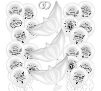 Prasacco 23 Pieces Memorial Dove Balloons Set Release in Sky, Funeral Remembrance Helium Balloon BalloonsMemorial Decorations for Condolence, Funeral, Anniversary