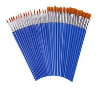 Prasacco 30 Pieces Small Paint Brushes Bulk, for Kids Flat and Round Pointed Craft Art Class Watercolor Canvas Face Painting, Blue (PBS589)