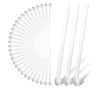 Prasacco 32 Pcs 1/32 Teaspoon 0.15 mL Mini Measuring Spoons Micro Scoops for Jars Tiny Plastic Scoop for Weighing Cosmetics Spices Seasoning Lab