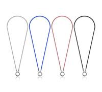 Prasacco 4 Pack Eye Glasses Holders Around Neck Eyeglasses Strap Eyeglass Holder Necklace Ring Eyeglass Chains Stainless Steel Eyeglass Loop Ring Sunglasses Necklace for Women Men