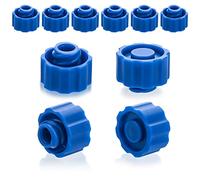 Prasacco 50-Piece Syringe Caps - Luer Lock, Blue, Easy Tip Cap for Feeding Tubes