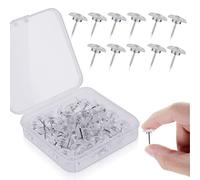 Prasacco 50 Pieces Transparent Thumb Tacks Clear Push Pins Plastic Drawing Pins with Storage Box Thumbtacks for Wall Hangings Steel Point Cork Board Tacks for Maps Posters Photos