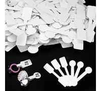 Prasacco 600 Pieces Blank Jewelry Price Stickers Self Adhesive White Jewelry Price Tags Rectangle Round Short Dumbbell Price Labels for Necklace Earring Ring Jewelry Display
