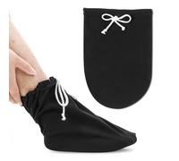 Prasacco Cast Sock Cover for Foot, Cast Toe Cover Socks Leg Cast Cover Below the Knee Adjustable Drawstring Cast Protector Washable Cast Sleeve for Men Women Foot Leg Ankle Proof, Black