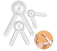 Prasacco Goniometer Set, 3 Pcs of 6/8/12 Inch Physical Therapy Protractor Tool Protractor Angle Ruler Measuring Tool Plastic 360 Degree Goniometer for Body Measuring Tape Goniometer Protractor Ruler
