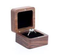 Prasacco Personalized Square Ring Box for Engagement and Wedding Ceremony, Single Slot Proposal Gift
