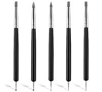 Prasacco Silicone Clay Sculpting Tools Clay Modelling Tools Soft Rubber Tip Modelling Pen Clay Carving Tool Set for Pottery Sculpture Cake Fondant Decorations, Black (Prasacco-548078_1-K)