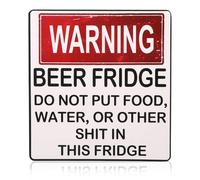 Prasacco Warning Beer Fridge Magnet,Funny Beer Fridge Stickers Beer Fridge Warning Sign Beer Stickers Magnet Do Not Put Food,Water,Or Other Shit In This Fridge Refrigerator Stickers for Home Bar Decor