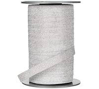 Prasent 100 m 10 mm Poly Glitter Polypropylen Ribbon, Silver