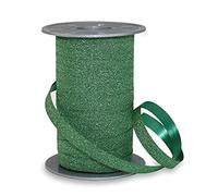 Prasent - Poly Glitter Curling Ribbon Dark Green 10 mm Width, 100 m Length