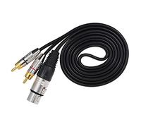 prasku 2 X RCA Phono Male Plug to XLR 3 Female Cable Y-Splitter, 0.5M