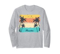 Praslin Seychelles Palm Trees on an Island and Seabirds Long Sleeve T-Shirt