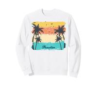 Praslin Seychelles Palm Trees on an Island and Seabirds Sweatshirt