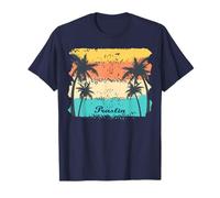 Praslin Seychelles Palm Trees on an Island and Seabirds T-Shirt