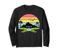 Praslin Seychelles Palm Trees on an Island with Flowers Long Sleeve T-Shirt