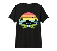 Praslin Seychelles Palm Trees on an Island with Flowers Premium T-Shirt