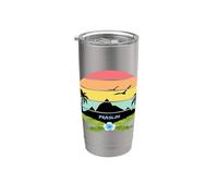 Praslin Seychelles Palm Trees on an Island with Flowers Stainless Steel Insulated Tumbler
