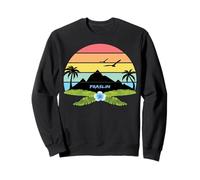Praslin Seychelles Palm Trees on an Island with Flowers Sweatshirt