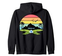 Praslin Seychelles Palm Trees on an Island with Flowers Zip Hoodie