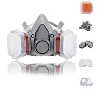 Prassia Reusable Face Cover Set for Painting,Gas, Dust, Machine Polishing, Organic Vapors with Filter Cotton for Staining,Car Spraying,Sanding &Cutting, DIY and Other Work Protection