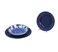 PRATESI 172164 Serves.18 PCS.Blue Dishes, Polyester, Black