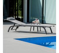 prats outdoor adjustable sunbed with side table in grey