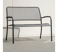 prats outdoor metal seating bench in grey