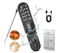 PRAVETTE 3X Faster 0.5s Instant Read Meat Thermometer, 2025 Rechargeable ±0.5℉ NIST Certified Wireless Food Thermometer, Waterproof, Auto Wake/Sleep, Rotation Display & Temp Lock for BBQ, Candy, Grill
