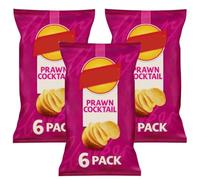 Prawn Cocktail Flavour Crisps, Made from Great British Potatoes, No Added MSG, Vegetarian, 6 Pack x 25g, Pack Of 3