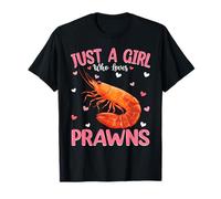 Prawn Fish Lover Aesthetic Just A Girl Who Loves Prawns T-Shirt