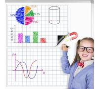 PraxiKidy Giant Magnetic Graph Grid Paper,Dry Erase Chart Paper for Whiteboard Homeschool Essentials Teacher Must Haves,Math Classroom Teaching Supplies,21.3" x 16.5"