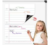 PraxiKidy Giant Magnetic Notebook Paper,Dry Erase Handwriting Lined White Board Paper Teaching Supplies Chart Paper for Teacher Essentials Homeschool Elementary Classroom Must Haves, 21.7”x 17"