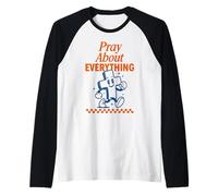Pray About Everything Christian Cross Retro Raglan Baseball Tee