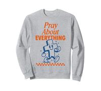 Pray About Everything Christian Cross Retro Sweatshirt