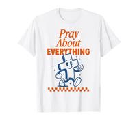 Pray About Everything Christian Cross Retro T-Shirt