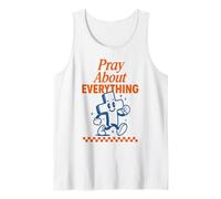 Pray About Everything Christian Cross Retro Tank Top