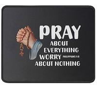 Pray About Everything Worry About Nothing Religious Scripture Inspirational Mouse Pads Rubber Base Mousepads Non-Slip Mouse Pad For Home Pc Work 25X30Cm