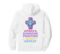Pray Diamond Painting Sleep Repeat Funny Christian Phrase Pullover Hoodie