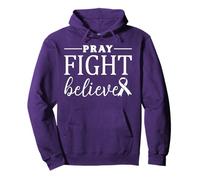 Pray Fight Believe Breast Alzheimer Awareness Christian Pullover Hoodie