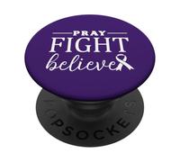 Pray Fight Believe Pancreatic Cancer Awareness Christian PopSockets Adhesive PopGrip